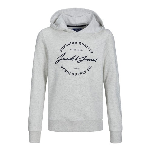 Jack and Jones Junior Summer Φούτερ Hood White Melange (12224094)