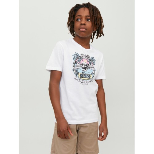 Jack and Jones Junior T-Shirt Skull Bright White (12235519)