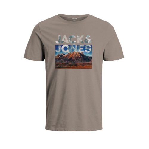 Jack and Jones T-Shirt Logo Cobblestone (12234408)