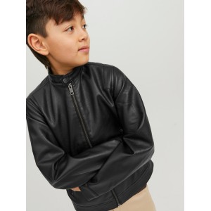 Jack and Jones Junior Leather Jacket Black (12223285)