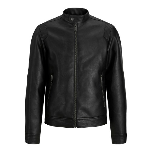 Jack and Jones Junior Leather Jacket Black (12223285)