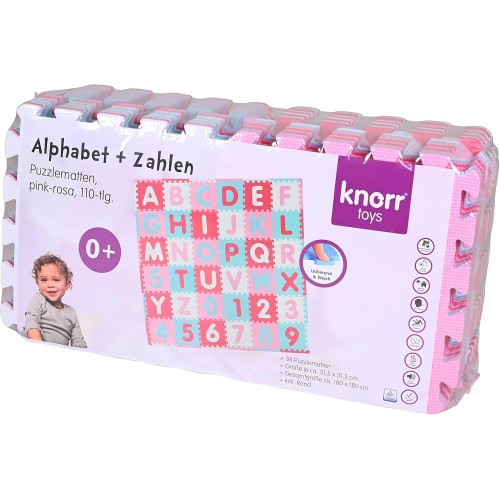Knorrtoys Puzzle Δαπέδου 86τεμ Αριθμοί και Γράμματα Ροζ (21020)