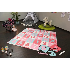 Knorrtoys Puzzle Δαπέδου 86τεμ Αριθμοί και Γράμματα Ροζ (21020)