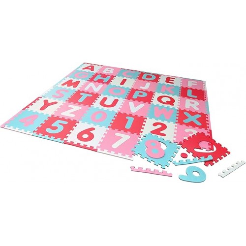 Knorrtoys Puzzle Δαπέδου 86τεμ Αριθμοί και Γράμματα Ροζ (21020)