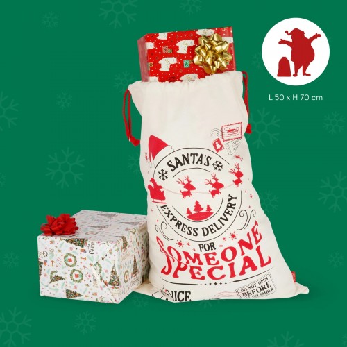 Legami Christmas Gift Sack Santa's Coming To Town (SAK0001)