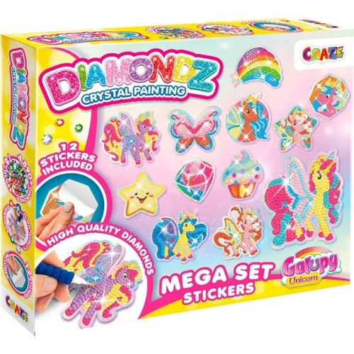 Diamondz Crystal Painting Unicorn Mega Sticker Set (56707) Diamondz Crystal Painting Unicorn Mega Sticker Set (56707)