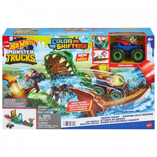 Hot Wheels Monster Trucks Πίστα Color Shifters Swamp Chomp Playset (HGV14)