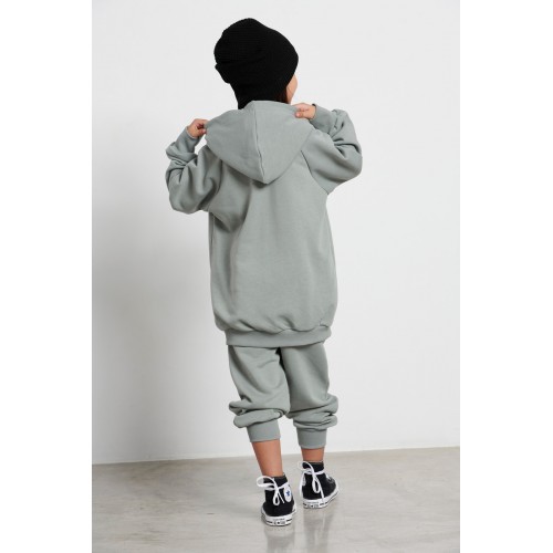 Melin Rose Σετ Φόρμα Φούτερ με Κουκούλα Oversized Γκρι-Μέντα (MRW23-6100)