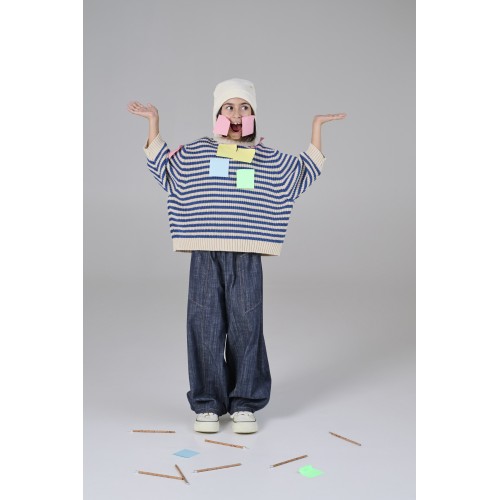 Melin Rose Μπλούζα Πουλόβερ Ριγέ Μπλε (MRW26-0434)