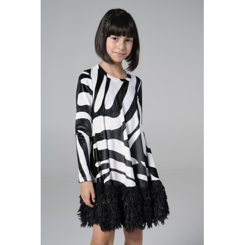 Melin Rose Φόρεμα Βελούδο Ζέβρα (MRW26-1218)