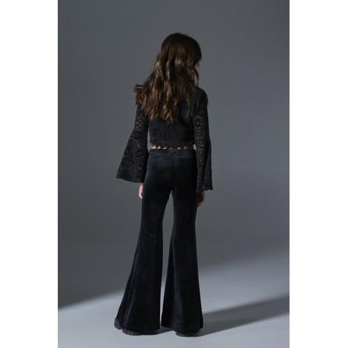 Melin Rose Σετ Βελούδο Δαντέλα Μαύρο  (MRW26-6203)