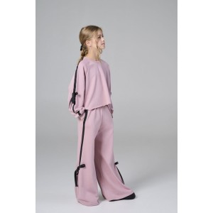 Melin Rose Σετ Φόρμα Φούτερ Ροζ με Ρίγα (MRW26-6199)