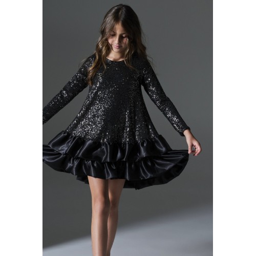 Melin Rose Φόρεμα Παγέτα Μαύρο με Βολάν στο Τελείωμα (MRW26-1214) Melin Rose Φόρεμα Παγέτα Μαύρο με Βολάν στο Τελείωμα (MRW26-1214)