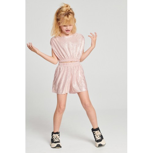 Melin Rose Σετ Μεταλλιζέ με Cropped Top και Σορτς (MRS23-6123)