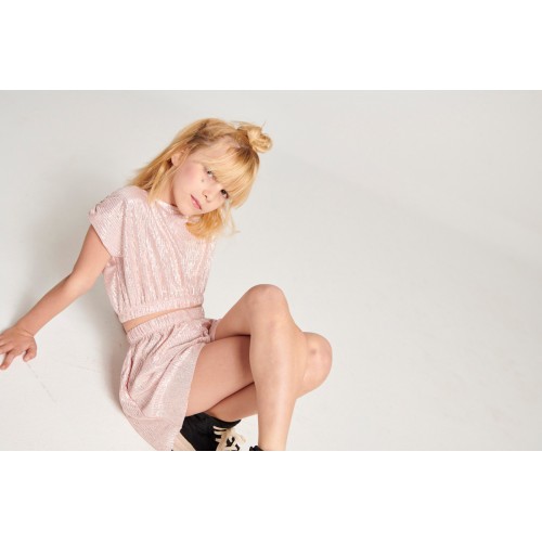 Melin Rose Σετ Μεταλλιζέ με Cropped Top και Σορτς (MRS23-6123)