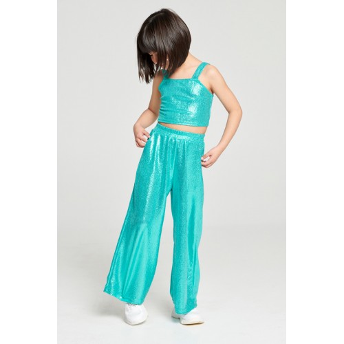 Melin Rose Σετ Μεταλλιζέ με Cropped Top και Παντελόνα (MRS23-6122)