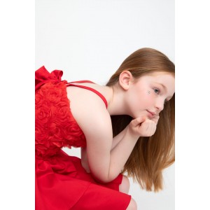 Melin Rose Φόρεμα με Μπούστο Κόκκινο (MRS24-6141)