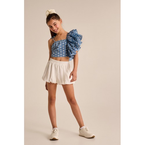Melin Rose Σόρτς Λευκό Balloon (MRS25-3285)