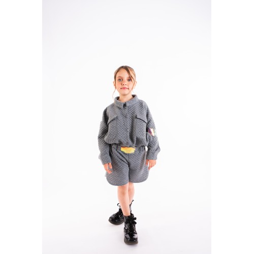Minimo Σετ Ζακέτα με Σορτς Γκρι Ενηλίκων (ME36006.00404)
