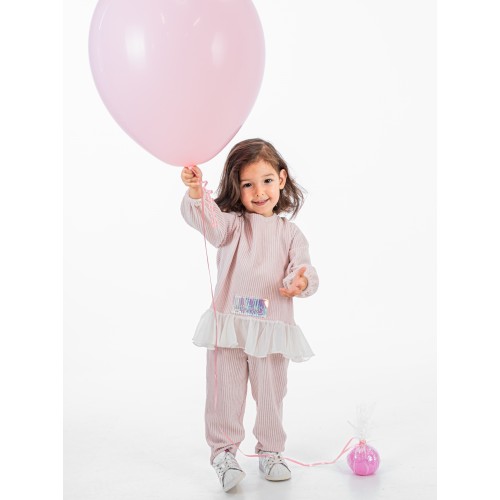 Minimo Set Velour Ribbed με Frill τελείωμα (ME56002B.00427)