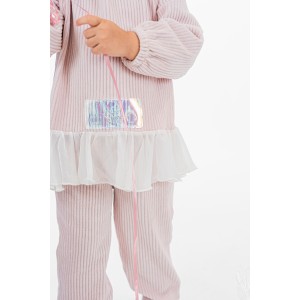 Minimo Set Velour Ribbed με Frill τελείωμα (ME56002B.00427)