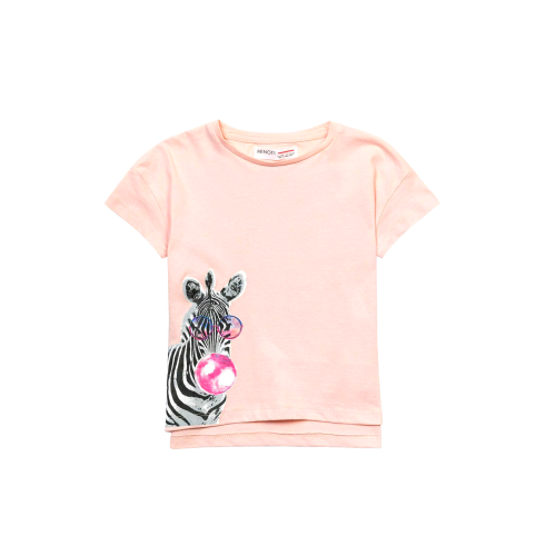 Minoti T-shirt Peach Zebra (10KTEE2)
