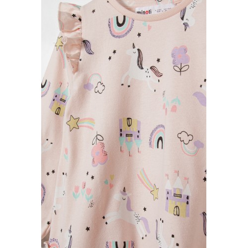 Minoti Φόρεμα Με Frill Pink Unicorns (16DRESS2)