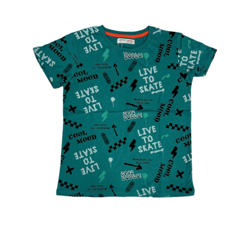 Minoti T-Shirt Green Basic Words (9KTEE1)