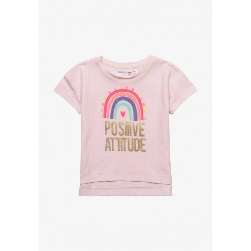 Minoti T-shirt Pink Positive Attitude (10TTEE4)