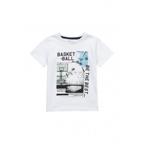Minoti White Basketball Crew T-shirt (9KTEE4)