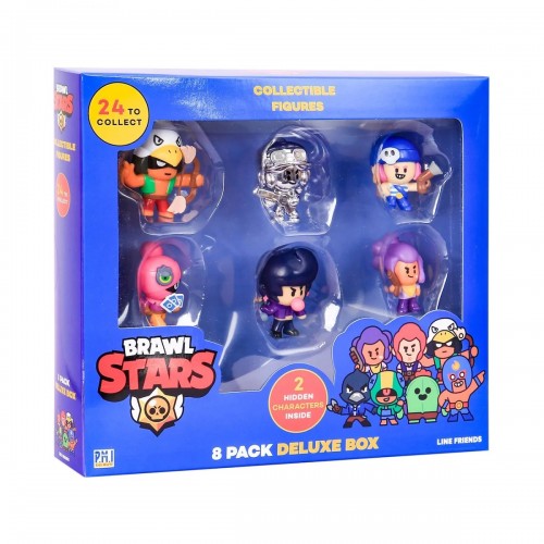P.M.I. Brawl Stars Collectible Figures 8 Pack Deluxe Box Including 2 Rare Hidden Characters (BRW2070)