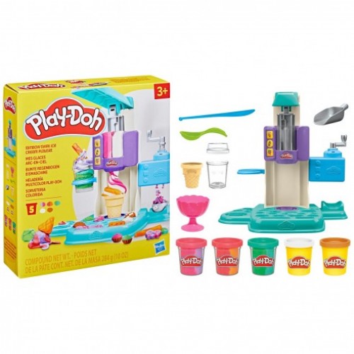 Play Doh Rainbow Swirl Ice Cream Playset (G0028)