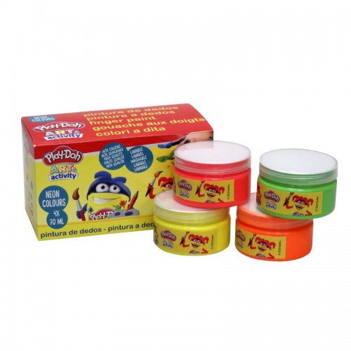 Δαχτυλομπογιές 4χρώματα Neon Play Doh (84312)