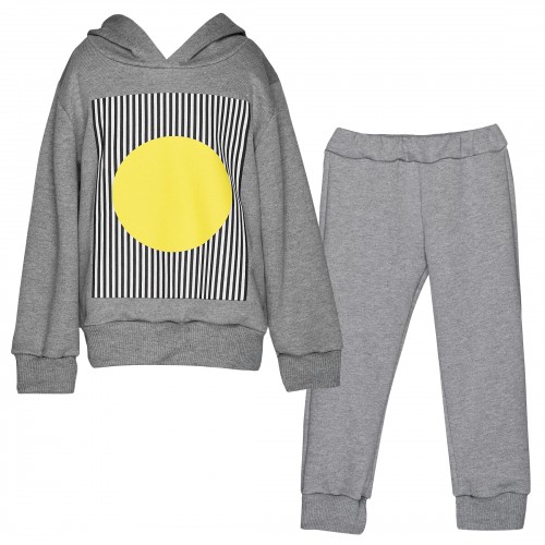 Two In A Castle The Sweater Effect Circles Set Sweater & Sweat Pants Grey (T3884)