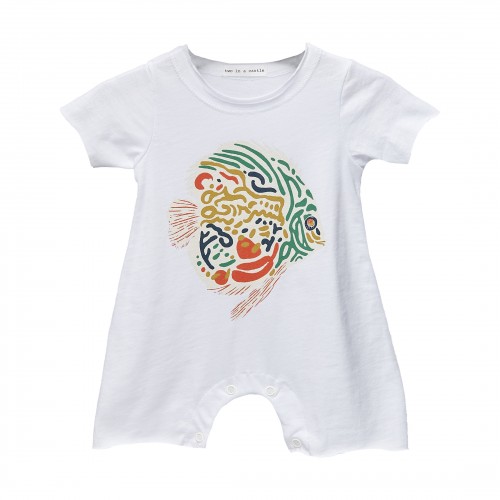 Two In A Castle Fish Color Romper White (T3346)