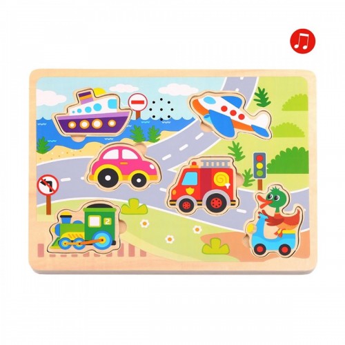 Tooky Toy Puzzle Σφηνώματα με Ήχο Οχήματα (TL064N)