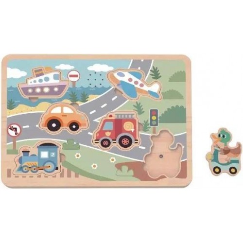 Tooky Toy Puzzle Σφηνώματα με Ήχο Οχήματα (TL064N)