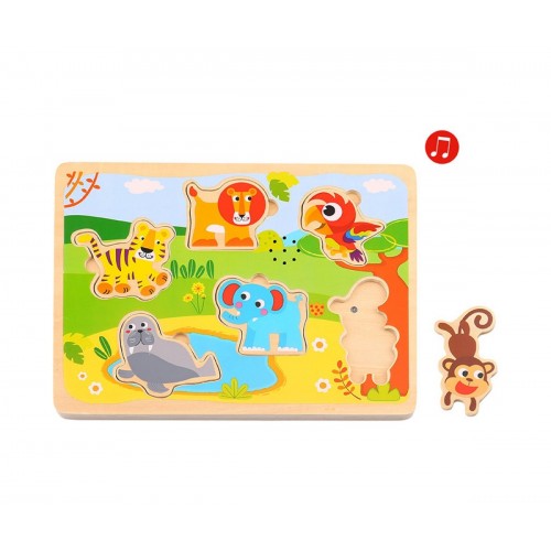 Tooky Toy Puzzle Σφηνώματα με Ήχο Ζωάκια (TL065N)