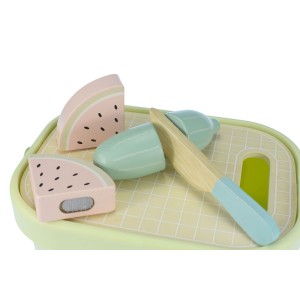 Tooky Toy Ξύλινο Σετ Κοπής Φαγητών σε Κουβά (TJ537N)