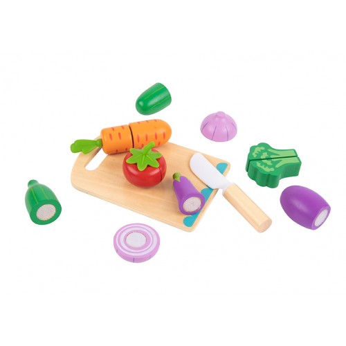 Tooky Toy Λαχανικά Ξύλινα με Ξύλο Κοπής (TK112)