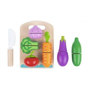 Tooky Toy Λαχανικά Ξύλινα με Ξύλο Κοπής (TK112)