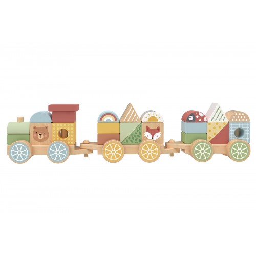 Tooky Toy Τρένο με Τουβλάκια Στοίβαξης My Forest Friends (TKB383N)