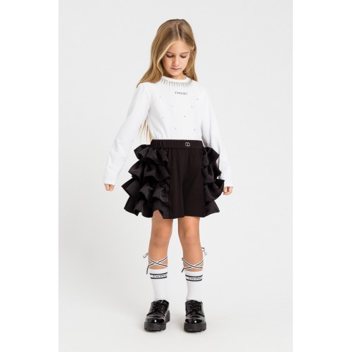 Twinset T-shirt Strass Off White (232GJ215C)