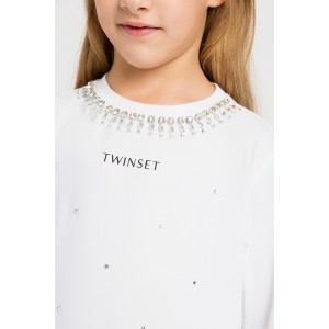 Twinset T-shirt Strass Off White (232GJ215C)