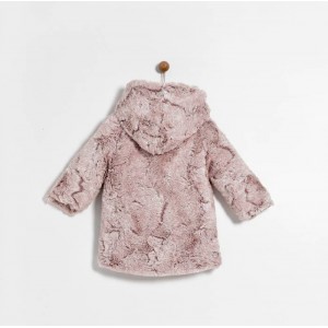 Yelloh Παλτό γούνα με Κουκούλα Misty Rose (41160352029)