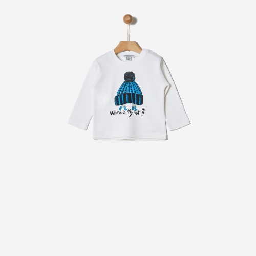 Yelloh T-Shirt Off-White με Τύπωμα (41181206008)