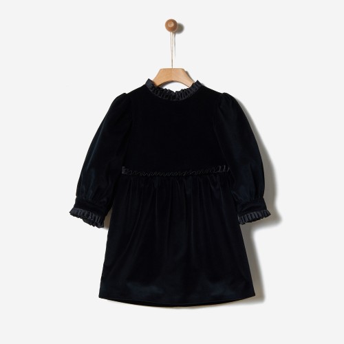 Yelloh Φόρεμα Βελούδο Μαύρο (42180240052)