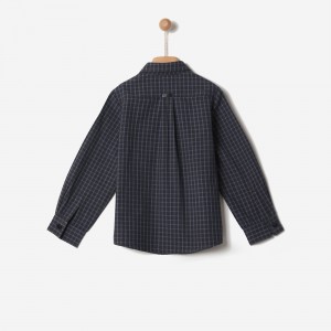 Yelloh Πουκάμισο Καρό Μπλε (42191109001)