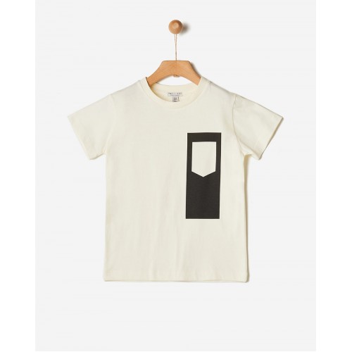 Yelloh T-shirt Milk με Τσέπη Τύπωμα (42071210068)