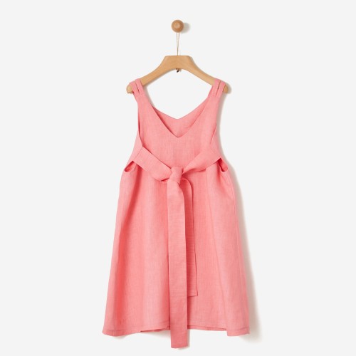 Yelloh Φόρεμα Desmos Λινό Strawberry (42080340039)